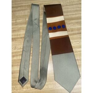 Necktie Tie Silk World Museum Collection Geometric 60”x 4” Color Block Circle